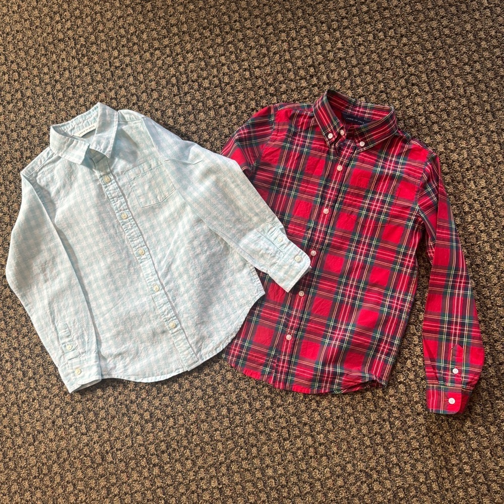 Boys Janie & Jack Button Down Shirts Bundle Spring & Holiday Time Sizes 6 & 7